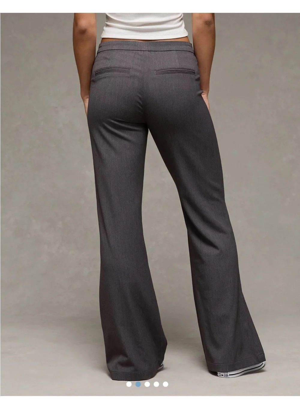 American Eagle Outfitters Charcoal Gray Wide-Leg Dress Pants